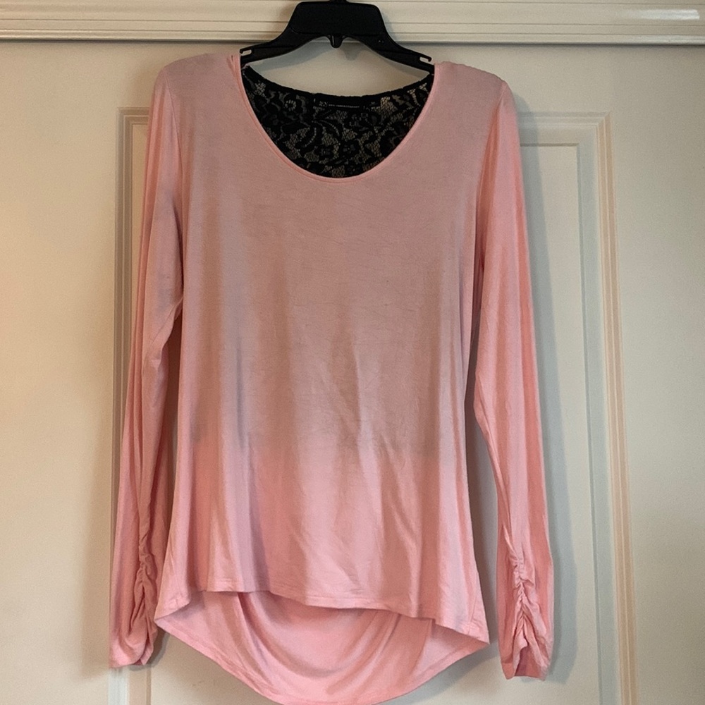 Lace back knit blouse